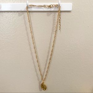 round pendant necklace | gold